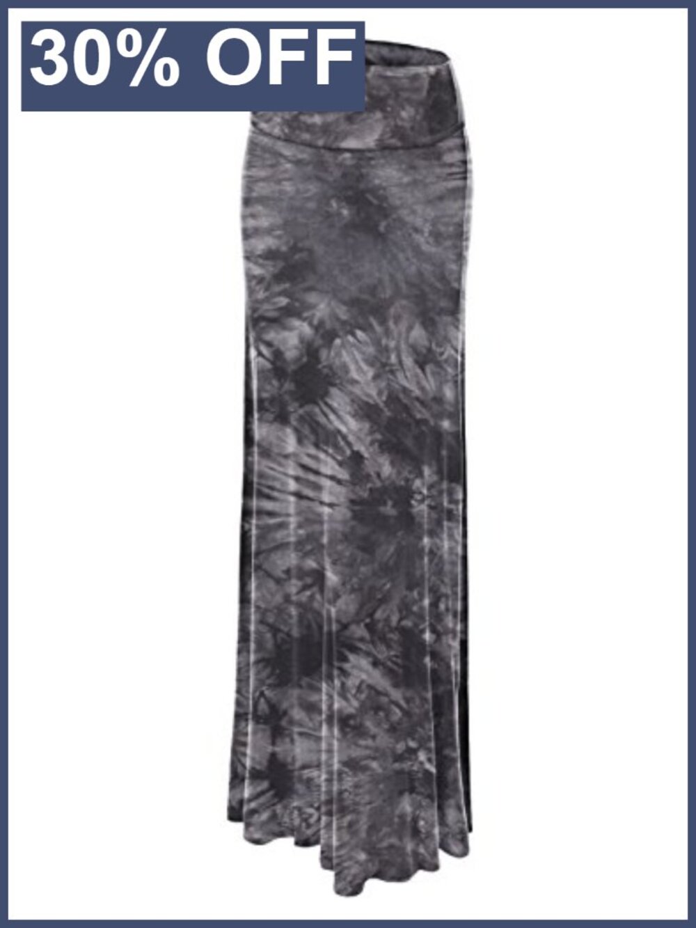 Women's High Waist Fold Over Flowy Long Maxi Skirt Stretch Jersey